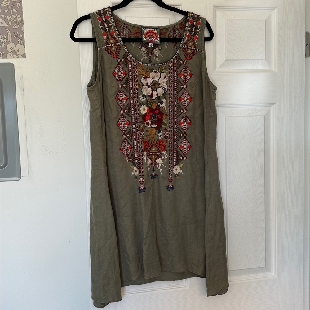 Johnny Was Multicolor Embroidered Floral Top